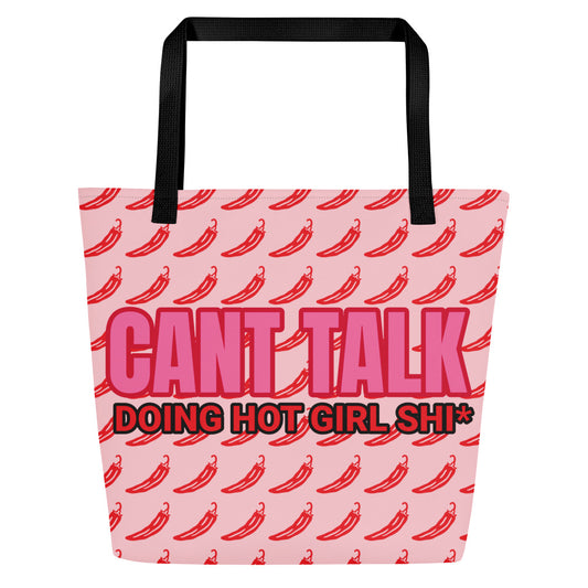 Cant talk doing hot girl shi*-All-Over Print Large Tote Bag