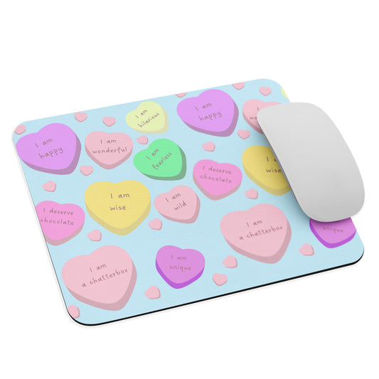 Love heart affirmations - Mouse pad