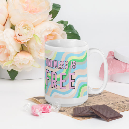 Kindness is free - White glossy mug