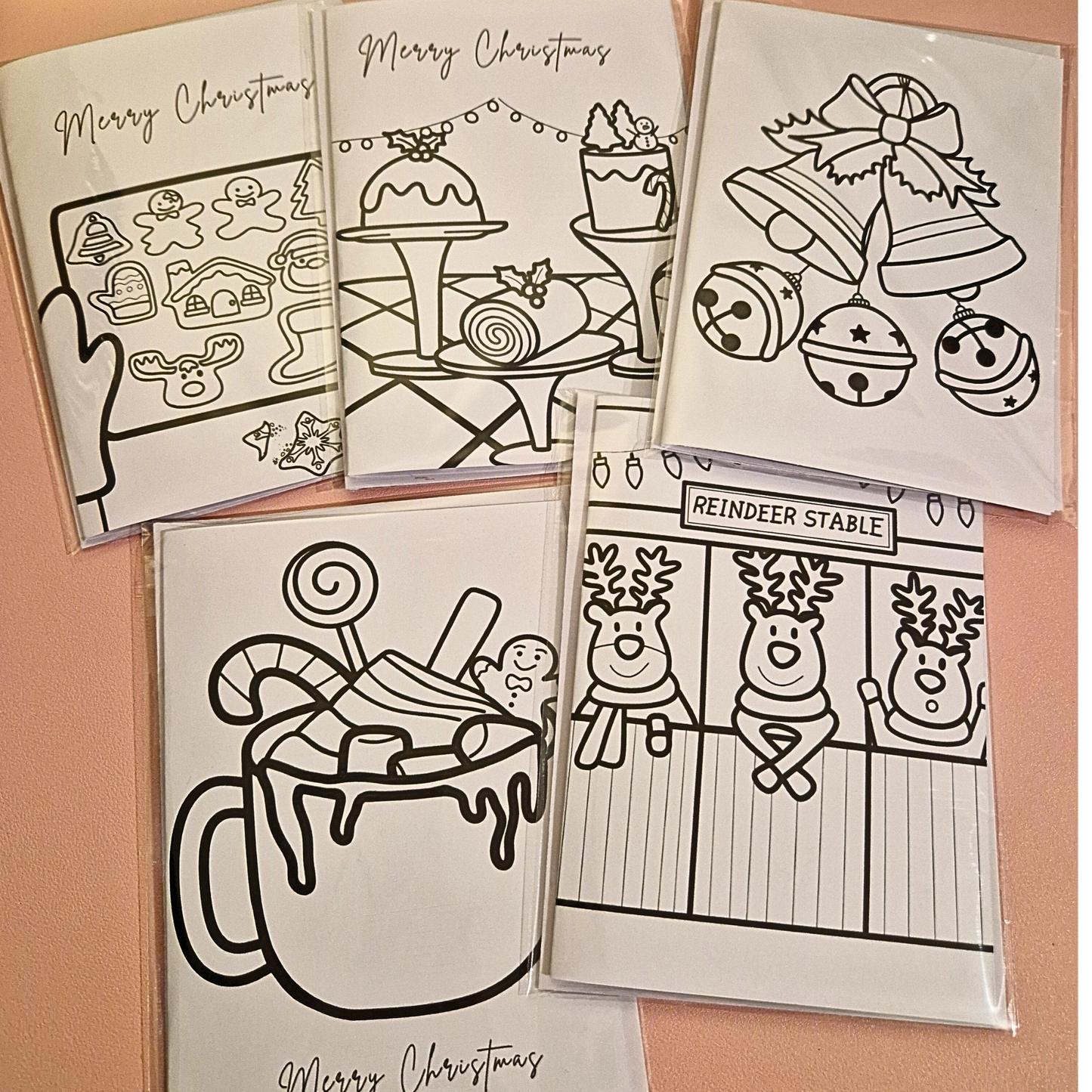 Christmas cards to colour (Pack of 10)